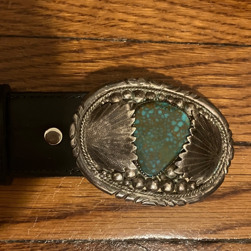 Paul Bond belt with turquoise & silver buckle
